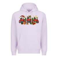 Lilac christmas trucks Premium Hoodie - FaDigitalArtStudio