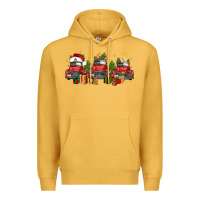 Mustard christmas trucks Premium Hoodie - FaDigitalArtStudio