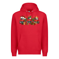 Red christmas trucks Premium Hoodie - FaDigitalArtStudio