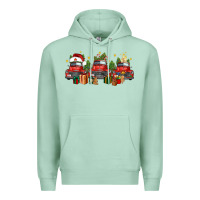 Seafoam christmas trucks Premium Hoodie - FaDigitalArtStudio