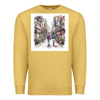 Antique Gold Japan Street Premium Sweatshirt - Unal Design