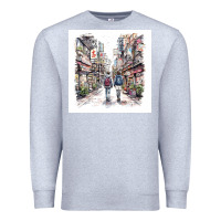 Heather Grey Japan Street Premium Sweatshirt - Unal Design