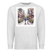 Oatmeal Heather Japan Street Premium Sweatshirt - Unal Design