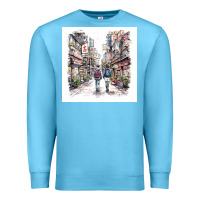 Ocean Blue Japan Street Premium Sweatshirt - Unal Design