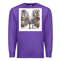 Purple Japan Street Premium Sweatshirt - Unal Design
