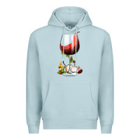 Blue Mist christmas wine glass Premium Hoodie - FaDigitalArtStudio