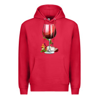 Cardinal christmas wine glass Premium Hoodie - FaDigitalArtStudio