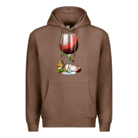 Chestnut christmas wine glass Premium Hoodie - FaDigitalArtStudio