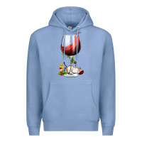Colony Blue christmas wine glass Premium Hoodie - FaDigitalArtStudio