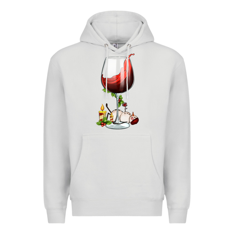 Christmas Wine Glass Premium Hoodie by FaDigitalArtStudio | Teevron