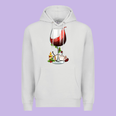 Christmas Wine Glass Premium Hoodie Designed By Fadigitalartstudio