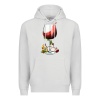 Dove Grey christmas wine glass Premium Hoodie - FaDigitalArtStudio