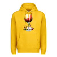 Lemon christmas wine glass Premium Hoodie - FaDigitalArtStudio