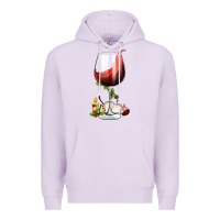Lilac christmas wine glass Premium Hoodie - FaDigitalArtStudio