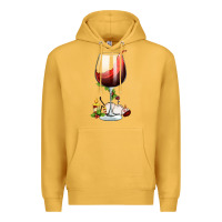 Mustard christmas wine glass Premium Hoodie - FaDigitalArtStudio