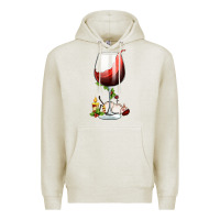 Oatmeal Heather christmas wine glass Premium Hoodie - FaDigitalArtStudio