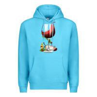Ocean Blue christmas wine glass Premium Hoodie - FaDigitalArtStudio