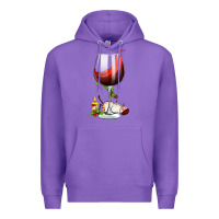 Purple christmas wine glass Premium Hoodie - FaDigitalArtStudio