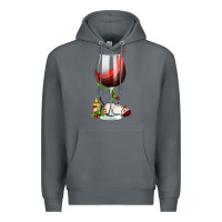 Rock christmas wine glass Premium Hoodie - FaDigitalArtStudio