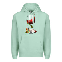 Seafoam christmas wine glass Premium Hoodie - FaDigitalArtStudio