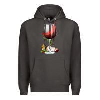 Smoke christmas wine glass Premium Hoodie - FaDigitalArtStudio