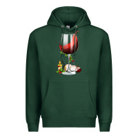 Sports Green christmas wine glass Premium Hoodie - FaDigitalArtStudio