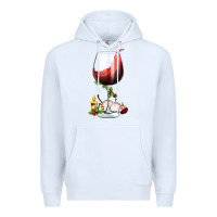 White christmas wine glass Premium Hoodie - FaDigitalArtStudio