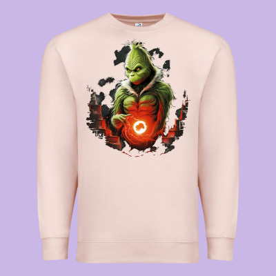 Grinch Premium Sweatshirt Designed By Unal Design