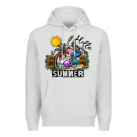 Dove Grey hello summer Premium Hoodie - CowhideDigitalArt