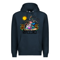 Navy hello summer Premium Hoodie - CowhideDigitalArt