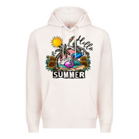 Pale Pink hello summer Premium Hoodie - CowhideDigitalArt
