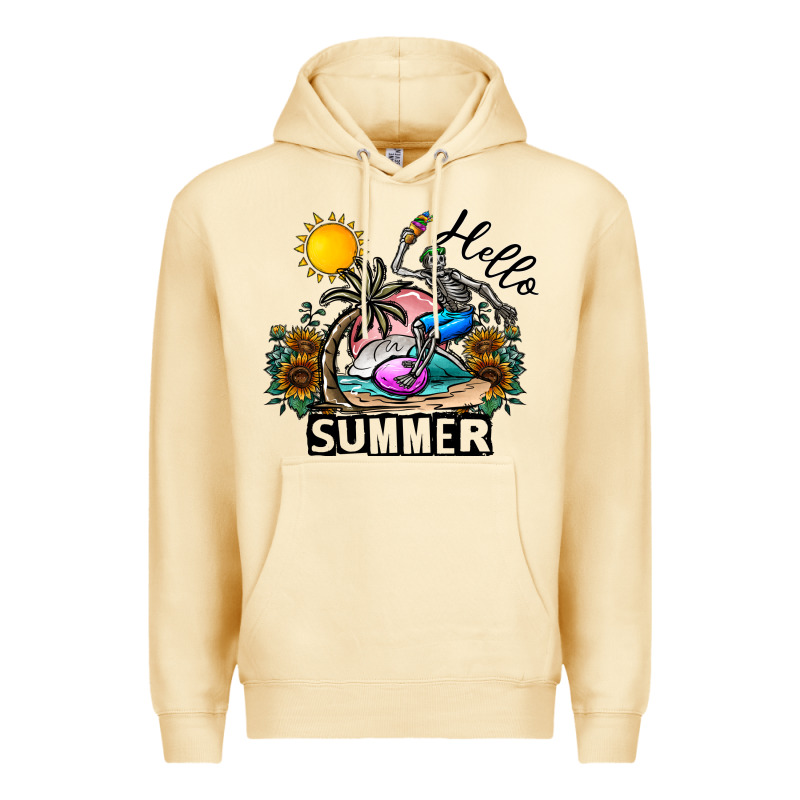 Hello Summer Premium Hoodie by CowhideDigitalArt | Teevron