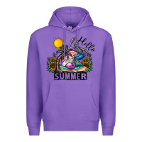 Purple hello summer Premium Hoodie - CowhideDigitalArt