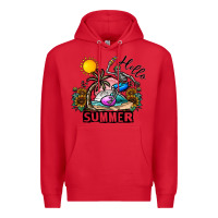 Red hello summer Premium Hoodie - CowhideDigitalArt
