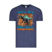 Vintage Denim just a boy who loves baby spinosaurus Vintage Tee - Artiststas