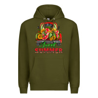 Army Green sweet summer watermelon and truck Premium Hoodie - HRA Design Shop