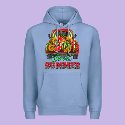 Sweet Summer Watermelon And Truck Premium Hoodie Designed By Hra Design Shop