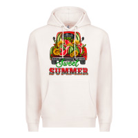 Pale Pink sweet summer watermelon and truck Premium Hoodie - HRA Design Shop