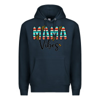 Navy mama vibes Premium Hoodie - CowhideDigitalArt