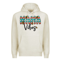 Oatmeal Heather mama vibes Premium Hoodie - CowhideDigitalArt