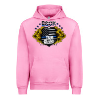 Fuchsia Pink back the blue Urban Hoodie - CowhideDigitalArt