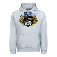 Heather Grey back the blue Urban Hoodie - CowhideDigitalArt