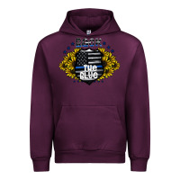 Mauve Wine back the blue Urban Hoodie - CowhideDigitalArt