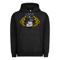 Pigment Black back the blue Urban Hoodie - CowhideDigitalArt