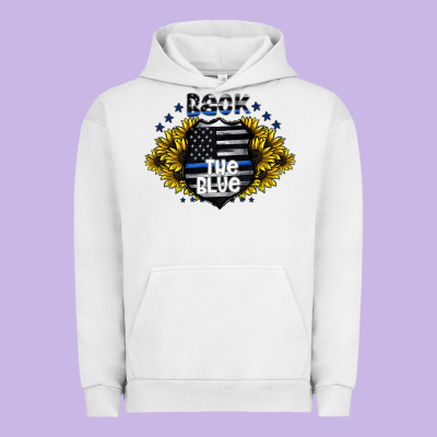 Back The Blue Urban Hoodie Designed By Cowhidedigitalart