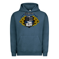 Pigment Midnight Navy back the blue Urban Hoodie - CowhideDigitalArt