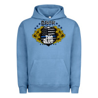 Pigment Pebble Blue back the blue Urban Hoodie - CowhideDigitalArt