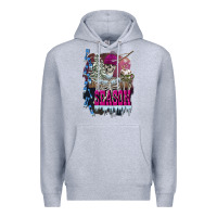 Heather Grey freezing season skeleton Premium Hoodie - FaDigitalArtStudio