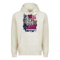 Oatmeal Heather freezing season skeleton Premium Hoodie - FaDigitalArtStudio