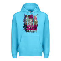 Ocean Blue freezing season skeleton Premium Hoodie - FaDigitalArtStudio